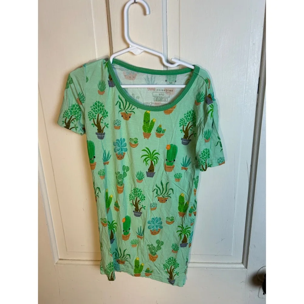 Little Sleepies Kids 9/10 Succulent Love Bamboo Viscose Short Sleeve Pajama Set